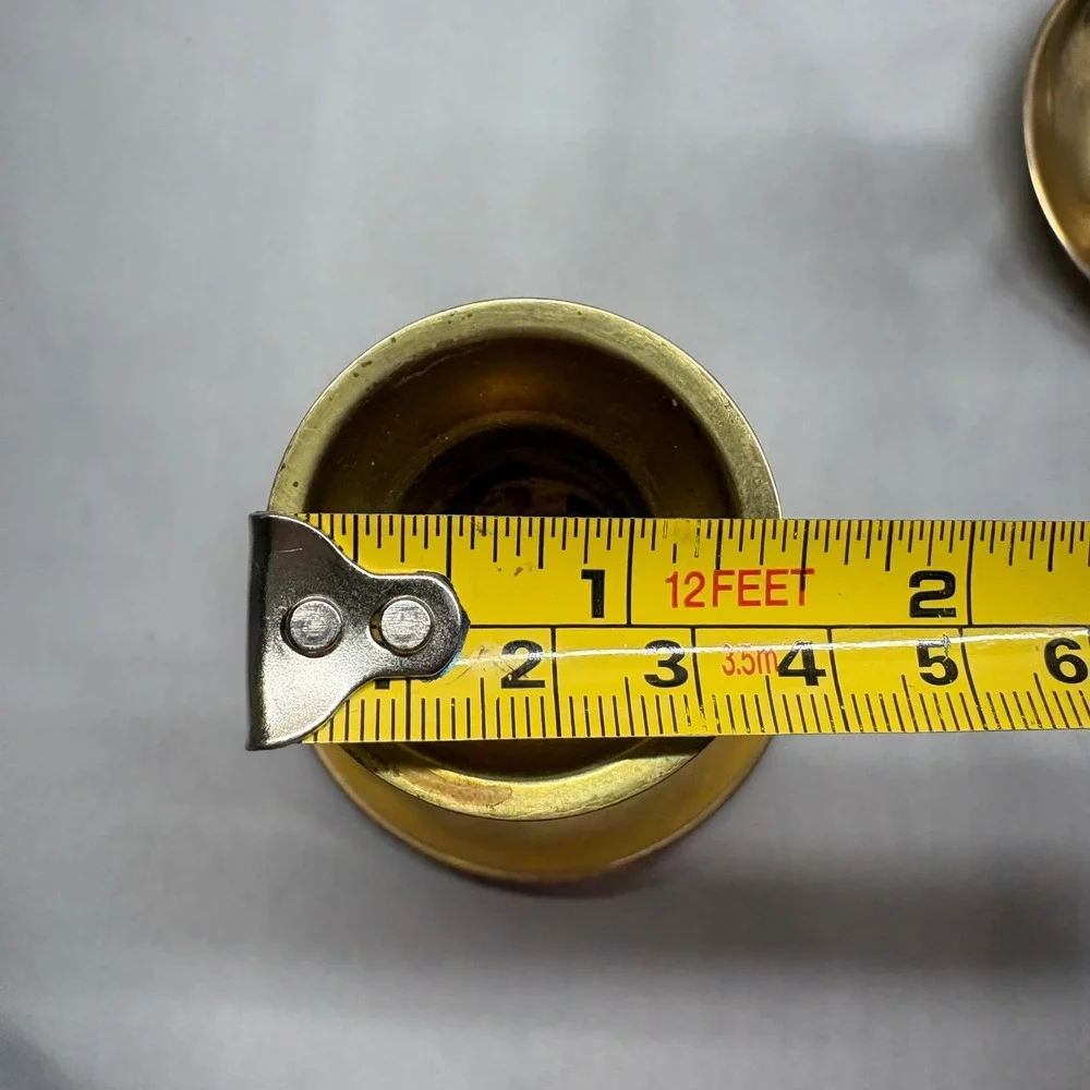 Solid Brass Candlestick Holders Set of 2 Gold Vintage Good Traditional India